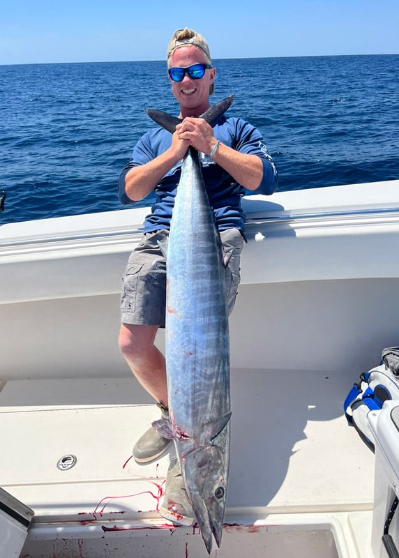 Large Wahoo caught during offshore fishing trip